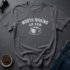 Coffee graphic Waking Up T-Shirt in Charcoal / S by Caffeine Dept