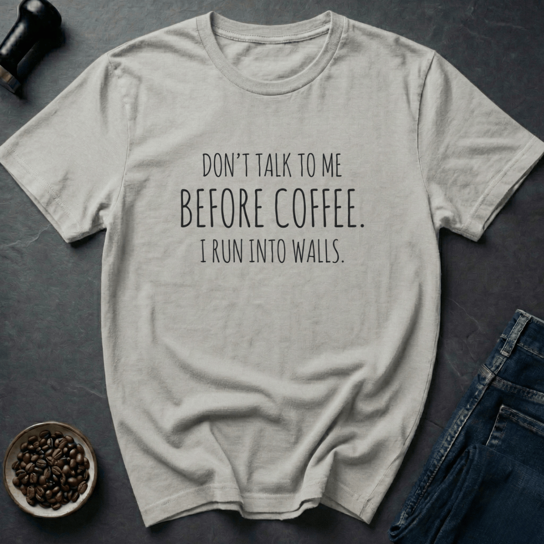 Coffee graphic Wall Magnet T-Shirt in Ice Grey / S by Caffeine Dept
