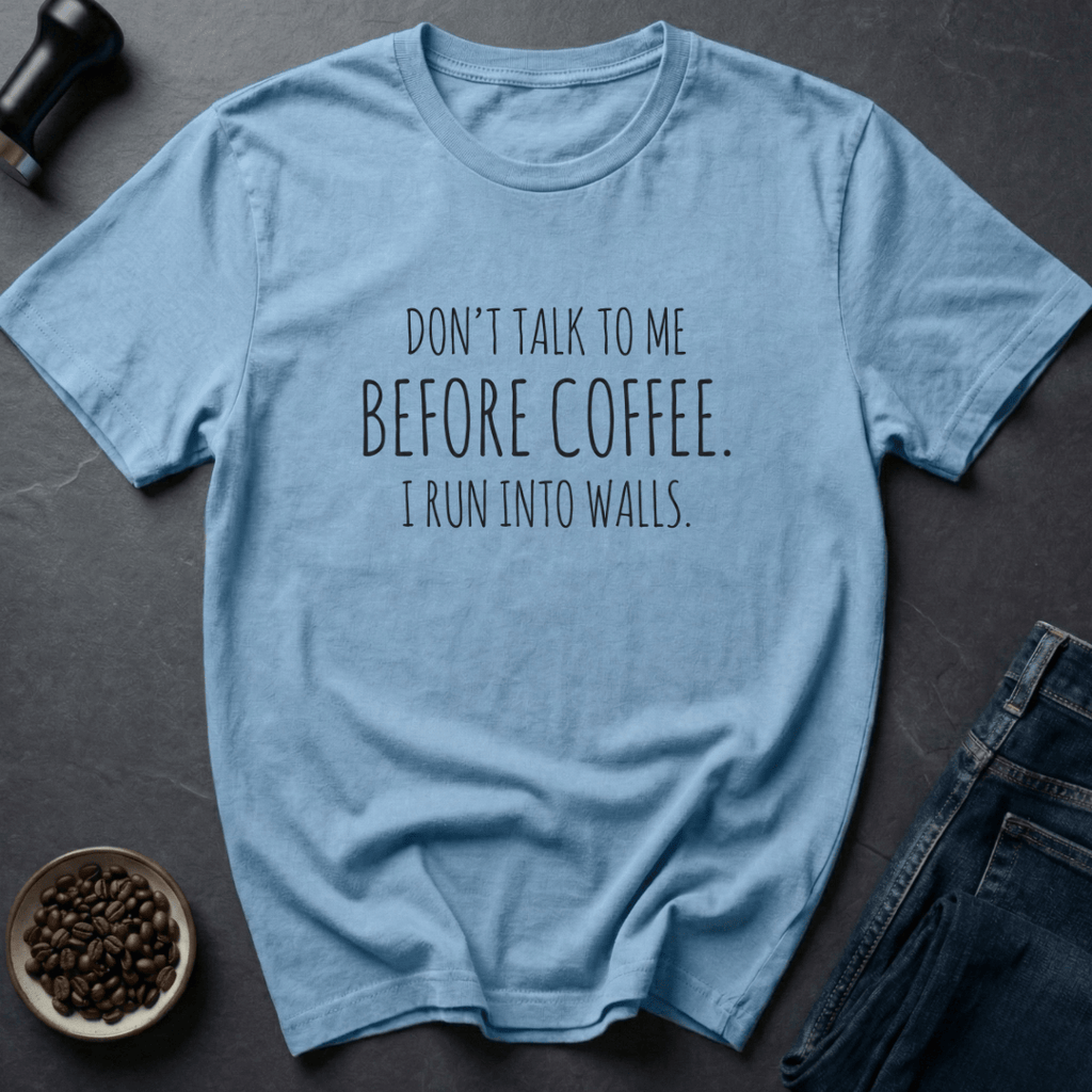 Coffee graphic Wall Magnet T-Shirt in Light Blue / S by Caffeine Dept