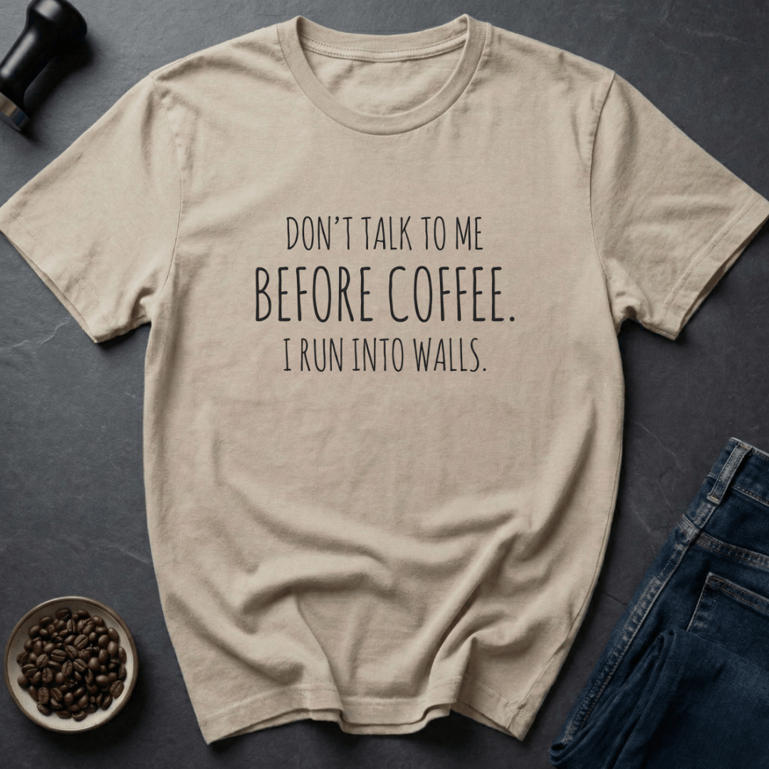 Coffee graphic Wall Magnet T-Shirt in Sand / S by Caffeine Dept