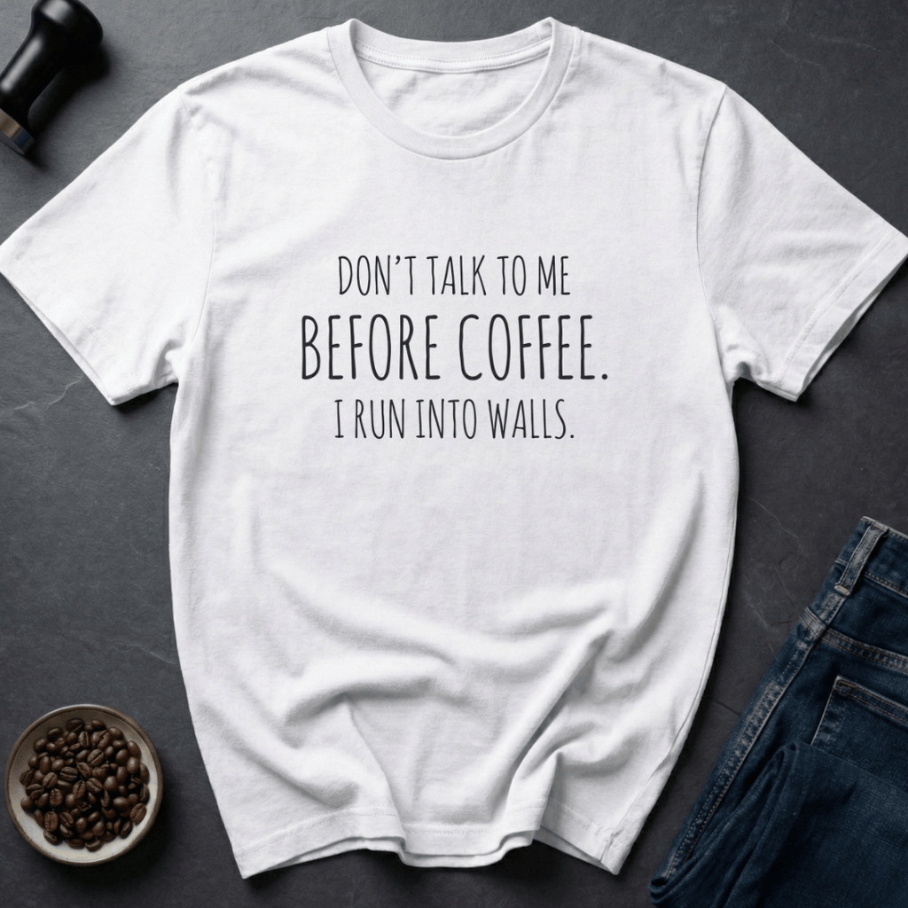 Coffee graphic Wall Magnet T-Shirt in White / S by Caffeine Dept