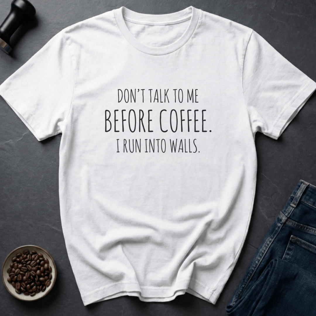 Coffee graphic Wall Magnet T-Shirt in White / S by Caffeine Dept
