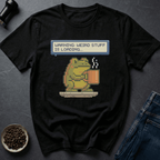 Coffee graphic Warning Weird T-Shirt in Military Green / S by Caffeine Dept