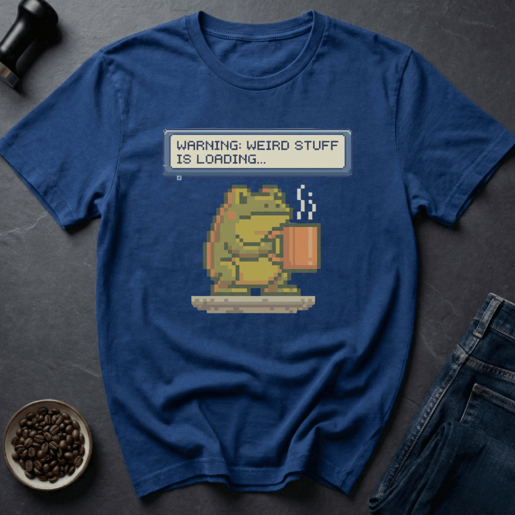 Coffee graphic Warning Weird T-Shirt in Military Green / S by Caffeine Dept
