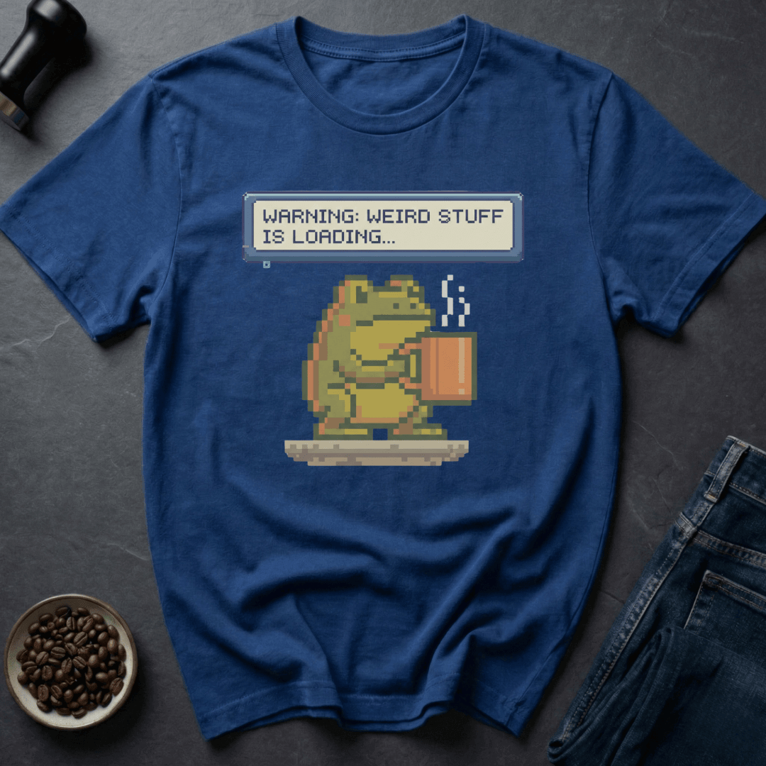 Coffee graphic Warning Weird T-Shirt in Military Green / S by Caffeine Dept