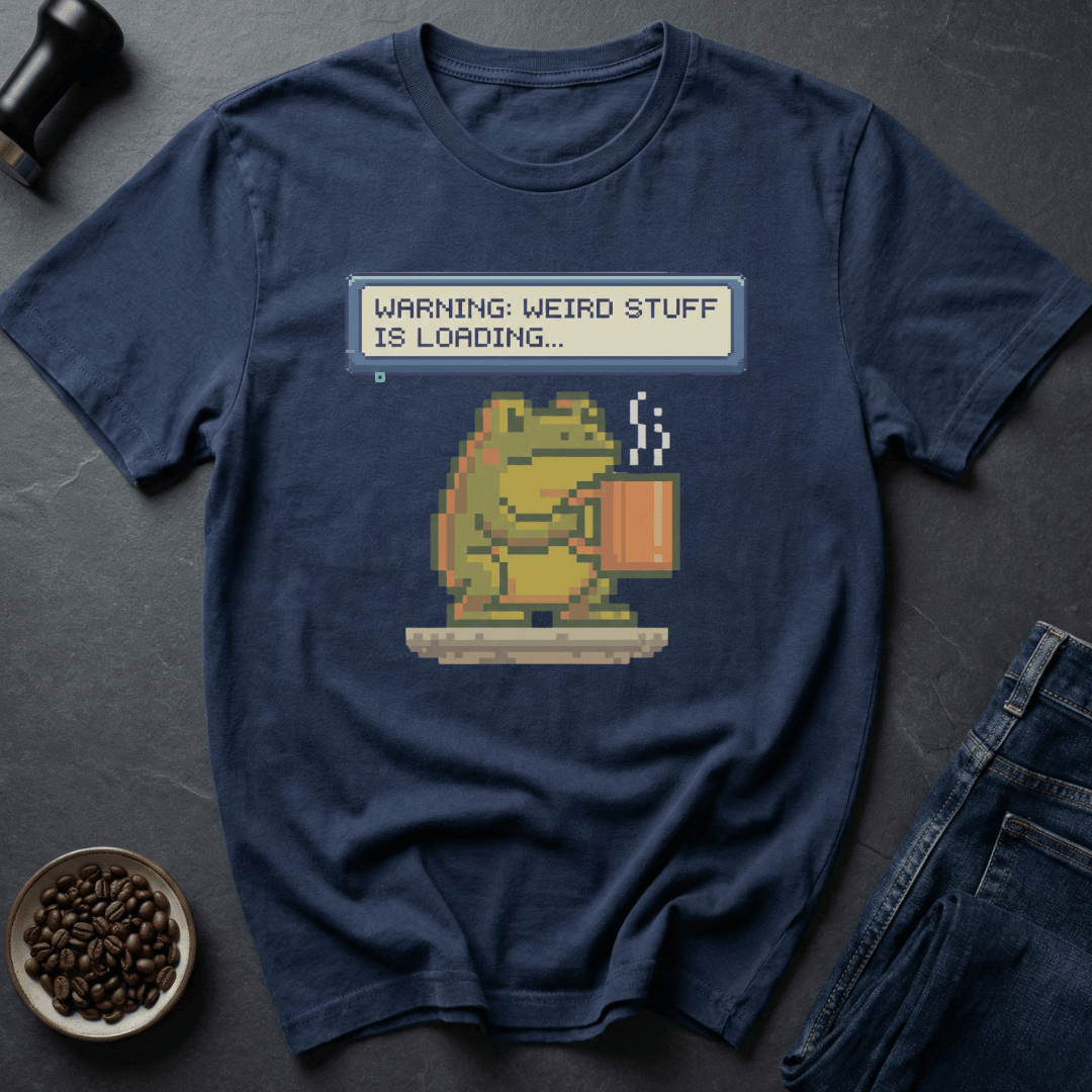 Coffee graphic Warning Weird T-Shirt in Military Green / S by Caffeine Dept