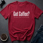 Coffee graphic Water No T-Shirt in Heather Red / S by Caffeine Dept