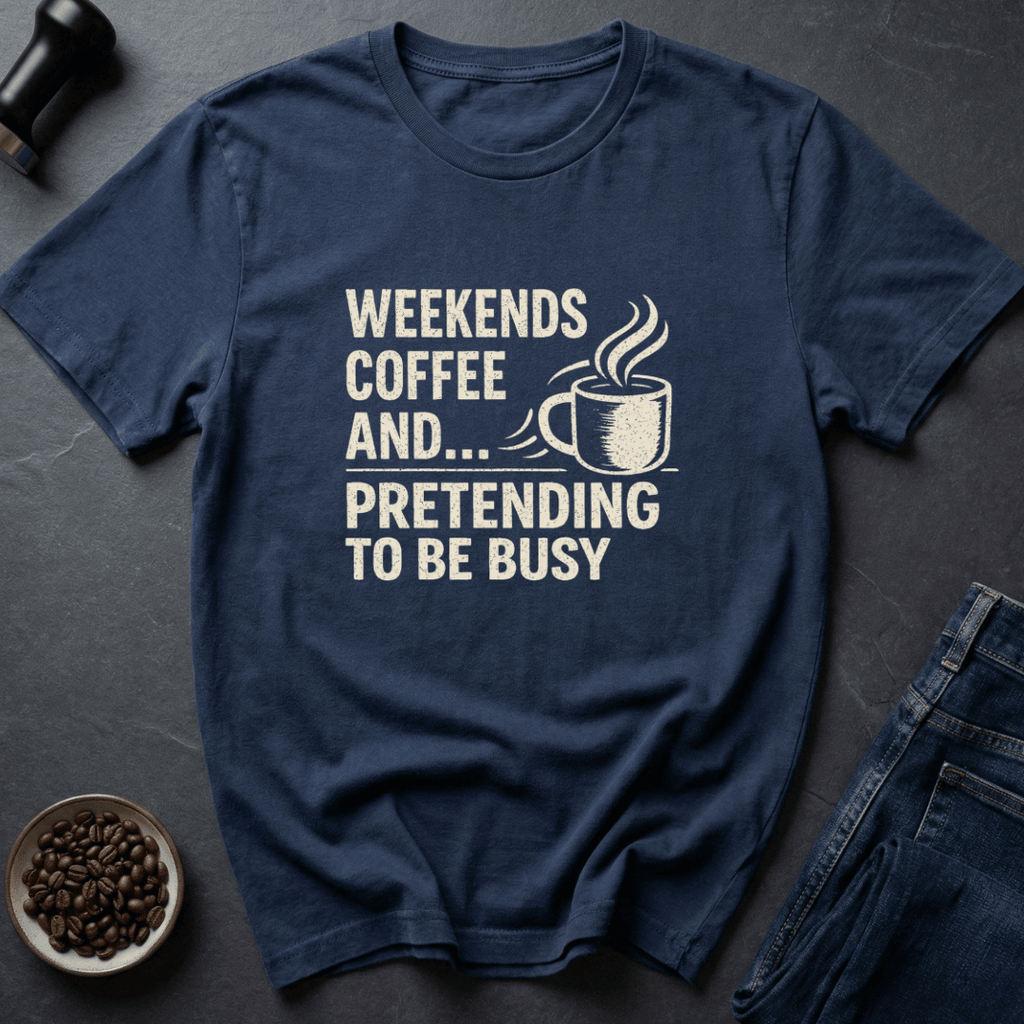 Coffee graphic Weekend Coffee T-Shirt in Navy / S by Caffeine Dept