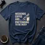 Coffee graphic Weekend Coffee T-Shirt in Navy / S by Caffeine Dept