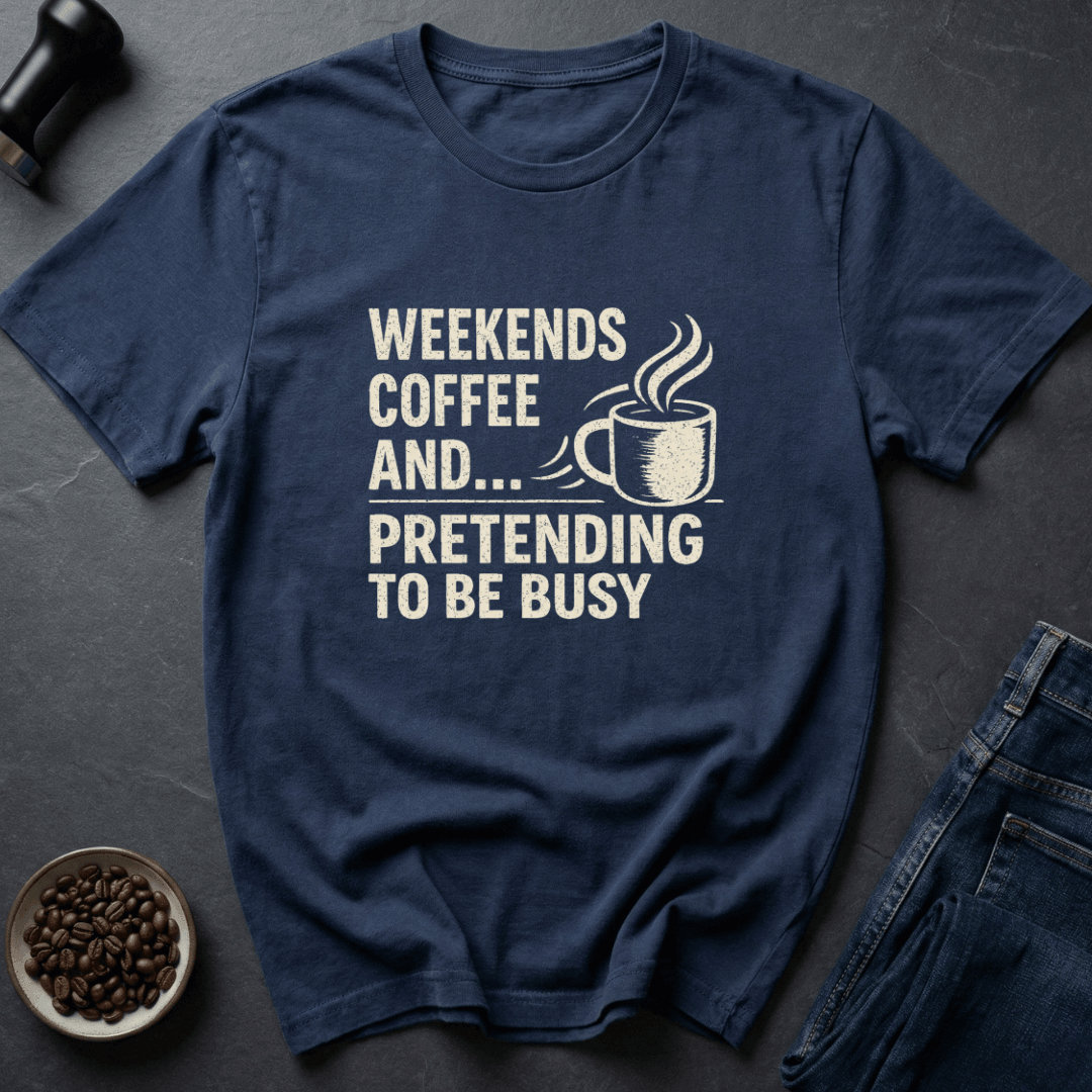 Coffee graphic Weekend Coffee T-Shirt in Navy / S by Caffeine Dept