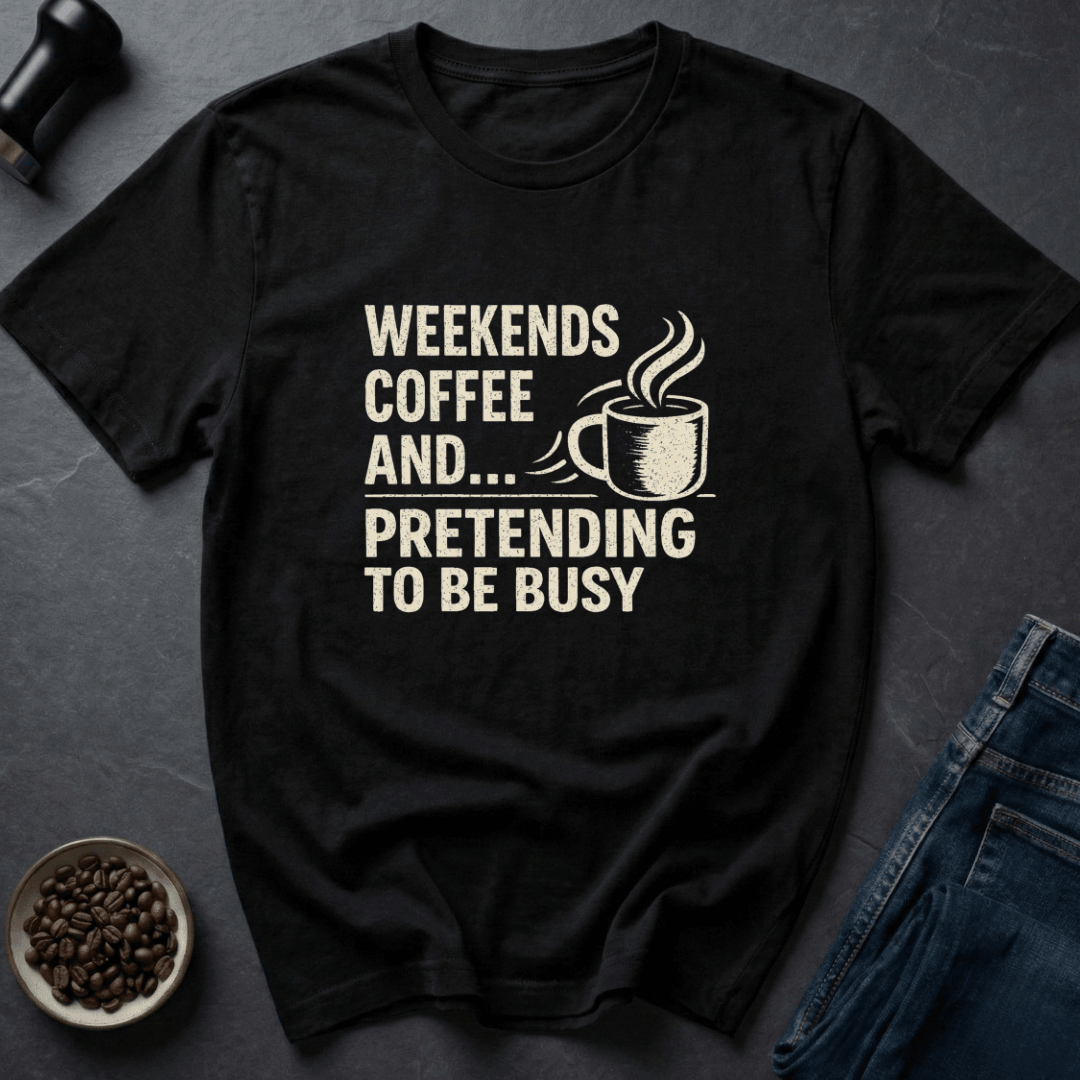 Coffee graphic Weekend Coffee T-Shirt in Navy / S by Caffeine Dept