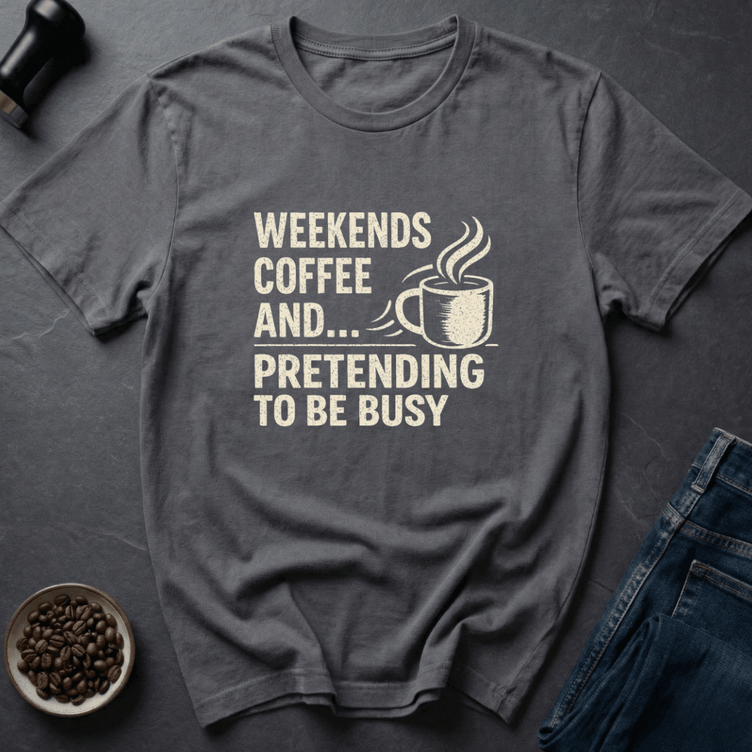 Coffee graphic Weekend Coffee T-Shirt in Navy / S by Caffeine Dept