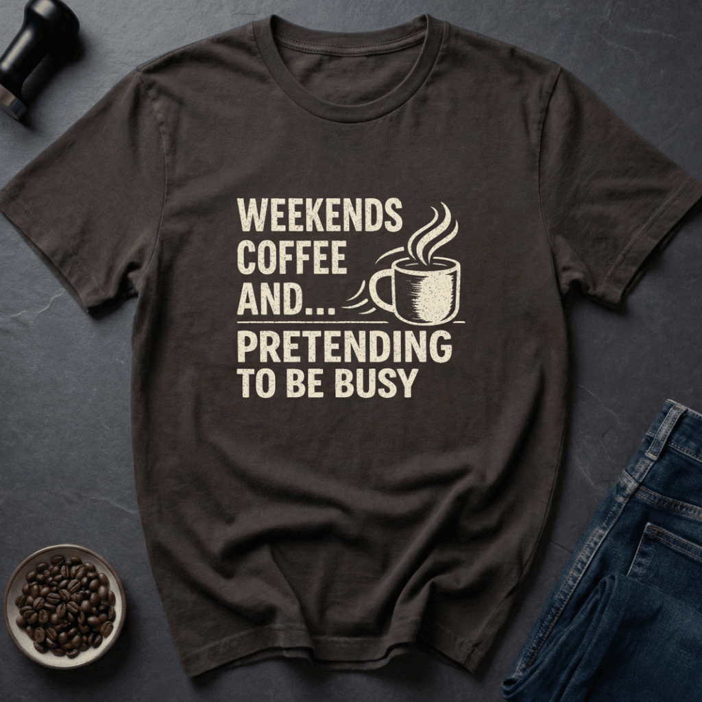 Coffee graphic Weekend Coffee T-Shirt in Navy / S by Caffeine Dept