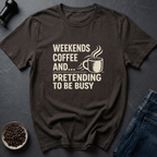 Coffee graphic Weekend Coffee T-Shirt in Navy / S by Caffeine Dept