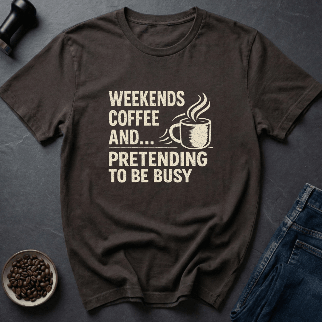 Coffee graphic Weekend Coffee T-Shirt in Navy / S by Caffeine Dept