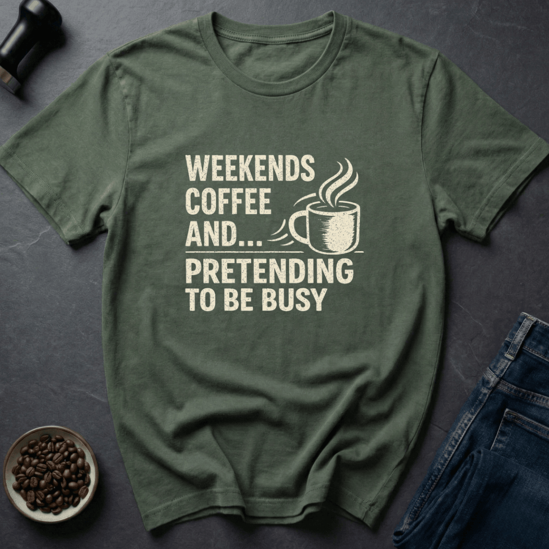 Coffee graphic Weekend Coffee T-Shirt in Navy / S by Caffeine Dept
