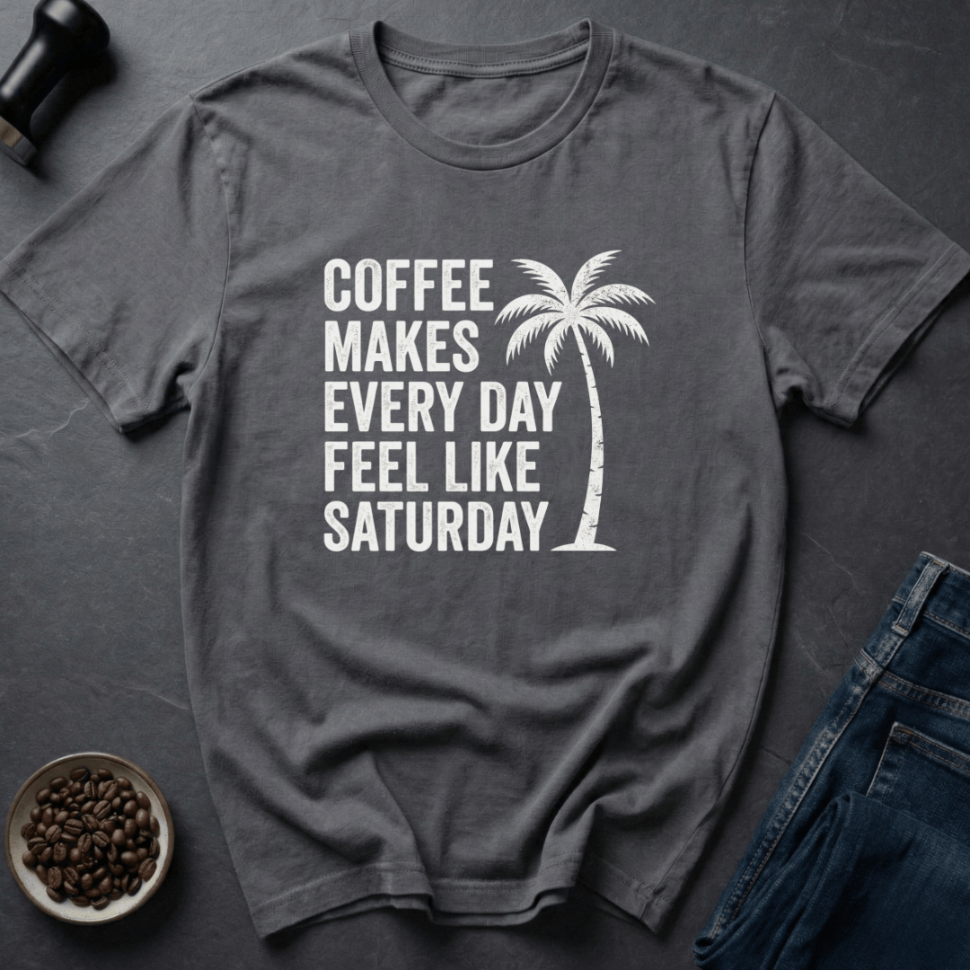 Coffee graphic Weekend Roast T-Shirt in Charcoal / S by Caffeine Dept