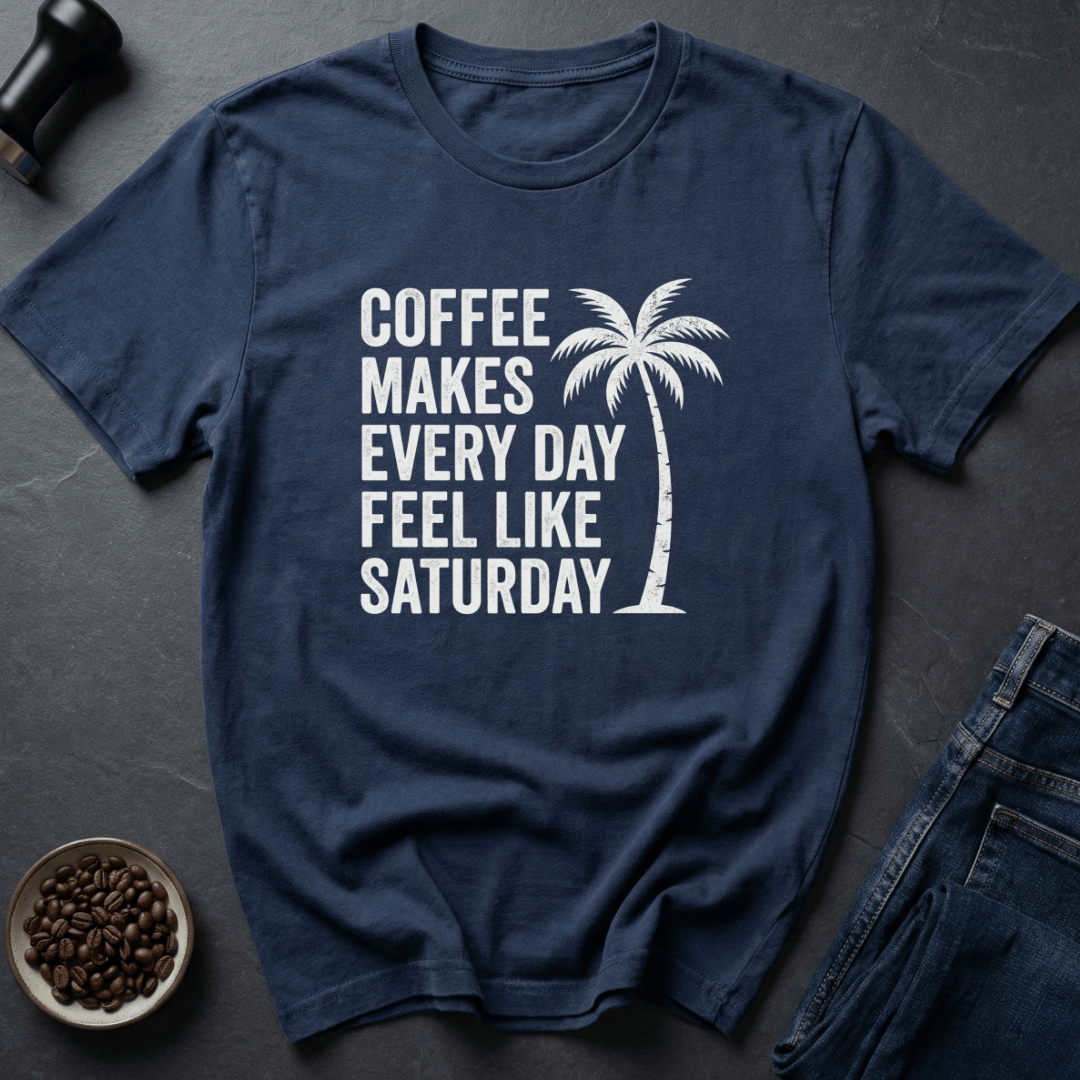Coffee graphic Weekend Roast T-Shirt in Navy / S by Caffeine Dept