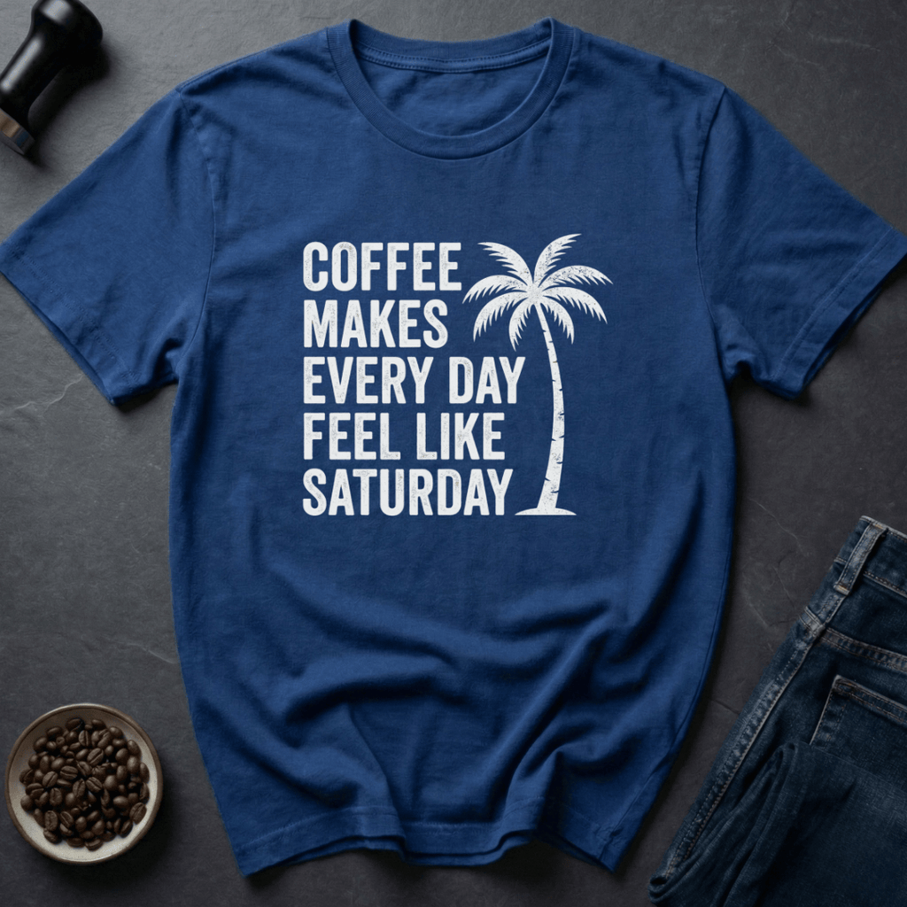 Coffee graphic Weekend Roast T-Shirt in Royal / S by Caffeine Dept