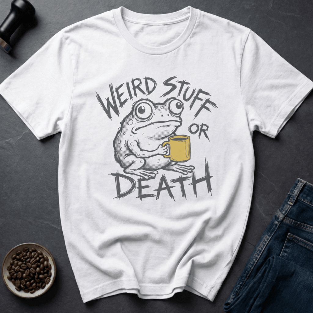 Coffee graphic Weird Stuff T-Shirt in White / S by Caffeine Dept