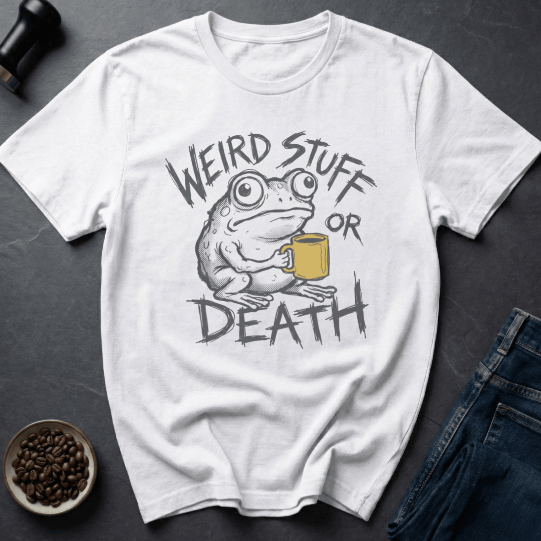 Coffee graphic Weird Stuff T-Shirt in White / S by Caffeine Dept