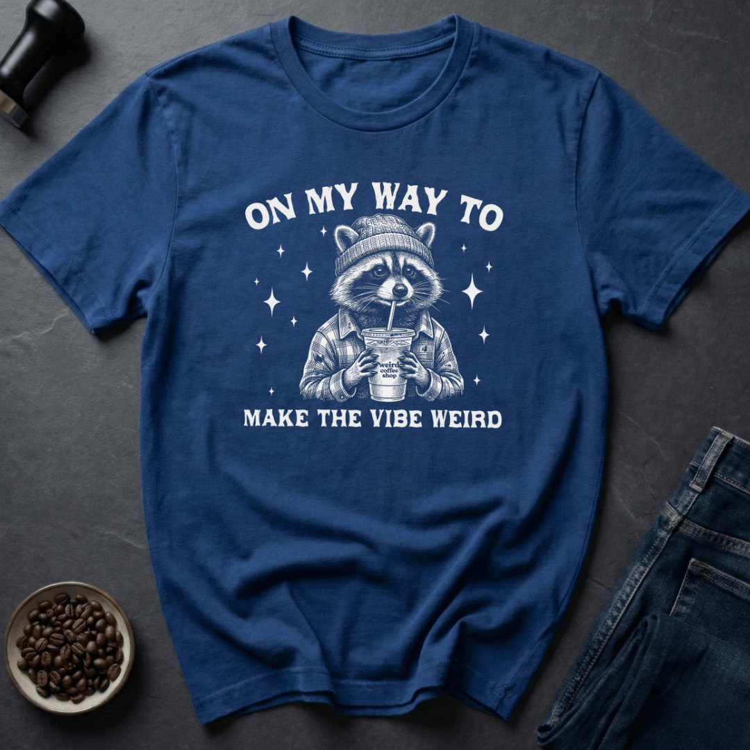 Coffee graphic Weird Vibes T-Shirt in Military Green / S by Caffeine Dept