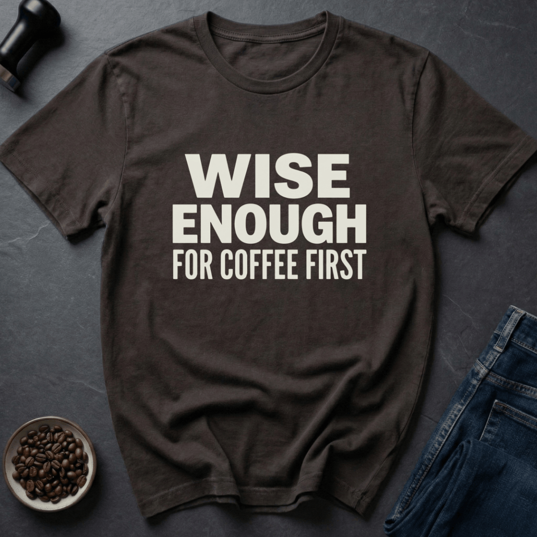 Coffee graphic Wisdom Brew T-Shirt in Military Green / S by Caffeine Dept