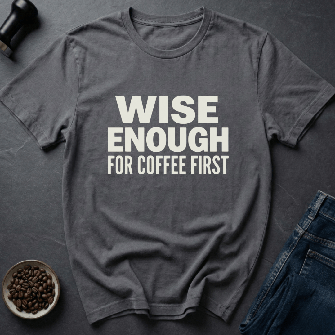 Coffee graphic Wisdom Brew T-Shirt in Military Green / S by Caffeine Dept