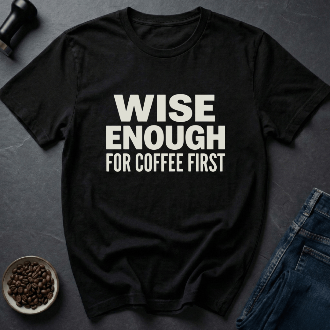 Coffee graphic Wisdom Brew T-Shirt in Military Green / S by Caffeine Dept
