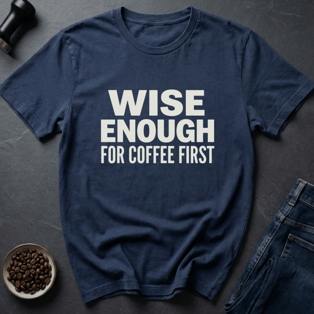Coffee graphic Wisdom Brew T-Shirt in Military Green / S by Caffeine Dept