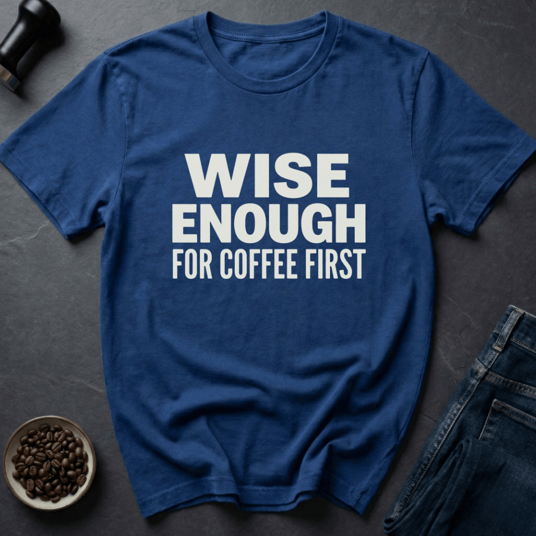 Coffee graphic Wisdom Brew T-Shirt in Military Green / S by Caffeine Dept