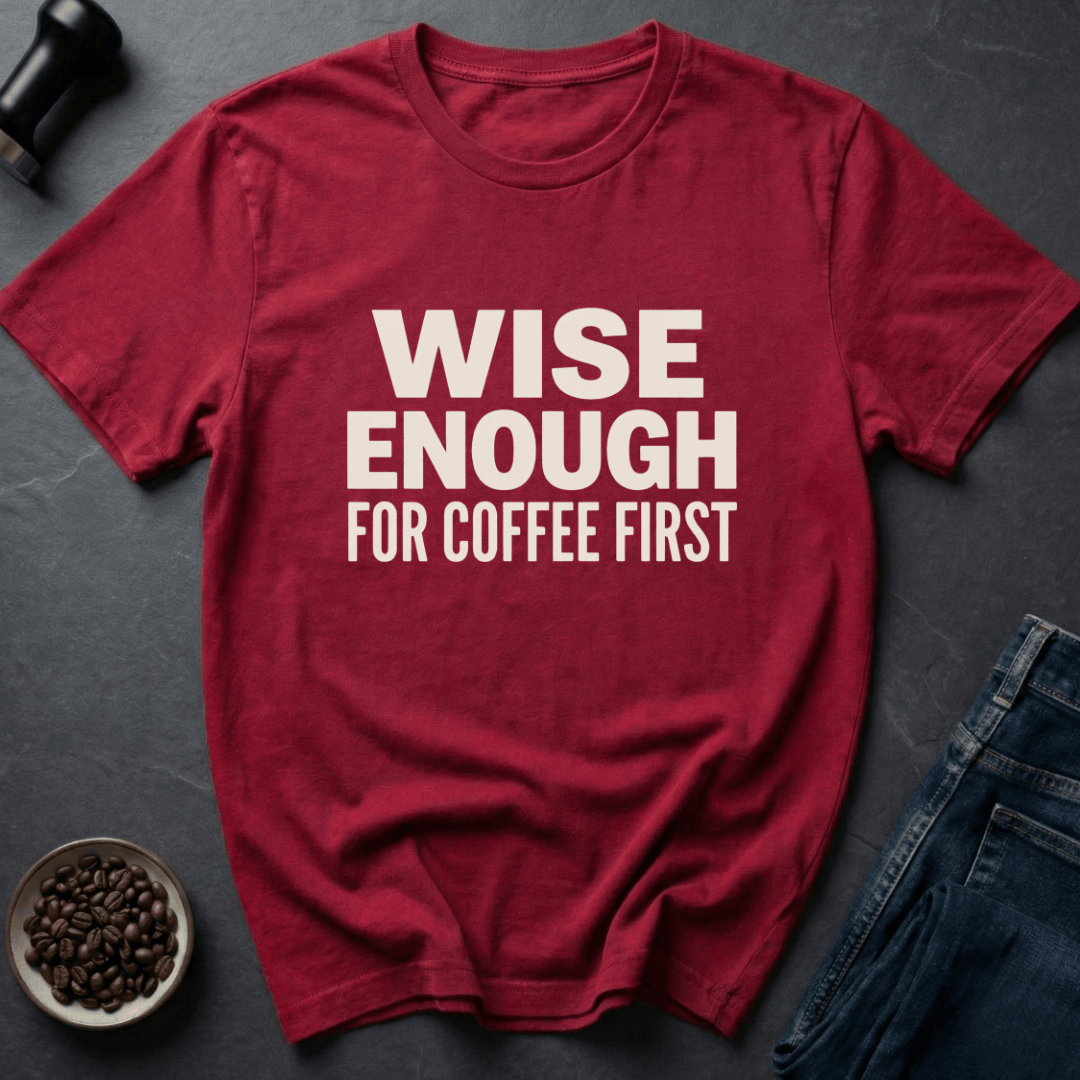 Coffee graphic Wisdom Brew T-Shirt in Military Green / S by Caffeine Dept